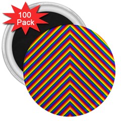 Gay Pride Flag Rainbow Chevron Stripe 3  Magnets (100 Pack) by PodArtist