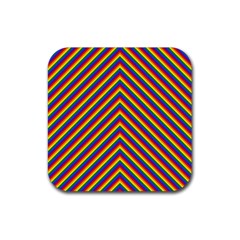 Gay Pride Flag Rainbow Chevron Stripe Rubber Coaster (Square) 