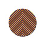 Gay Pride Flag Rainbow Chevron Stripe Rubber Round Coaster (4 pack)  Front