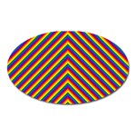 Gay Pride Flag Rainbow Chevron Stripe Oval Magnet Front