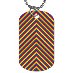 Gay Pride Flag Rainbow Chevron Stripe Dog Tag (two Sides) by PodArtist