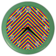 Gay Pride Flag Rainbow Chevron Stripe Color Wall Clocks