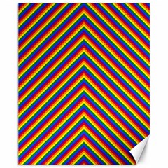 Gay Pride Flag Rainbow Chevron Stripe Canvas 11  x 14  