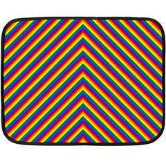 Gay Pride Flag Rainbow Chevron Stripe Fleece Blanket (mini) by PodArtist