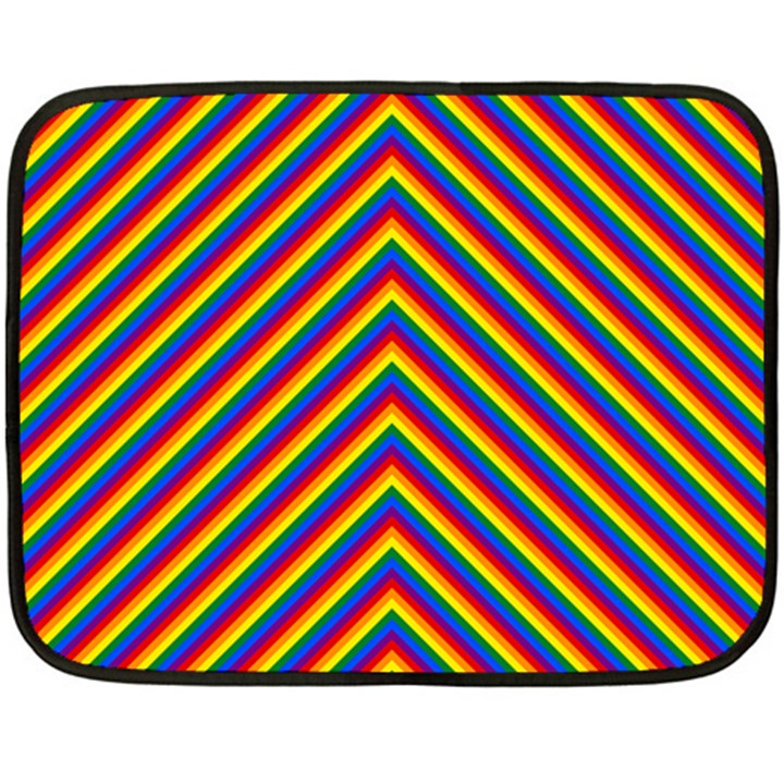 Gay Pride Flag Rainbow Chevron Stripe Double Sided Fleece Blanket (Mini) 