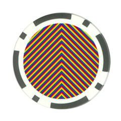 Gay Pride Flag Rainbow Chevron Stripe Poker Chip Card Guard (10 pack)