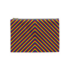 Gay Pride Flag Rainbow Chevron Stripe Cosmetic Bag (Medium) 