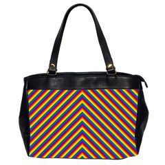 Gay Pride Flag Rainbow Chevron Stripe Office Handbags (2 Sides)  by PodArtist