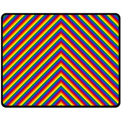 Gay Pride Flag Rainbow Chevron Stripe Fleece Blanket (medium)  by PodArtist