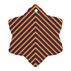 Gay Pride Flag Rainbow Chevron Stripe Ornament (Snowflake)