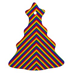 Gay Pride Flag Rainbow Chevron Stripe Ornament (Christmas Tree) 