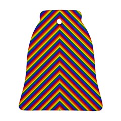 Gay Pride Flag Rainbow Chevron Stripe Ornament (Bell)