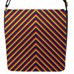 Gay Pride Flag Rainbow Chevron Stripe Flap Messenger Bag (S)