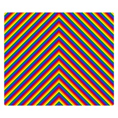 Gay Pride Flag Rainbow Chevron Stripe Double Sided Flano Blanket (Small) 