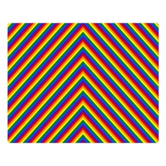 Gay Pride Flag Rainbow Chevron Stripe Double Sided Flano Blanket (Large) 