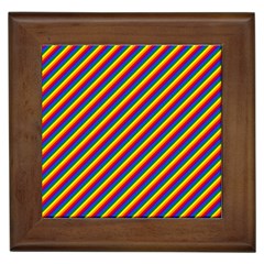 Gay Pride Flag Candy Cane Diagonal Stripe Framed Tiles by PodArtist