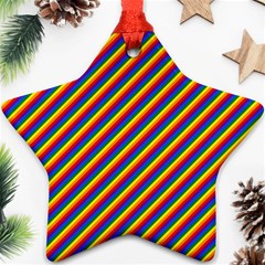 Gay Pride Flag Candy Cane Diagonal Stripe Ornament (star) by PodArtist