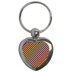 Gay Pride Flag Candy Cane Diagonal Stripe Key Chains (heart)  by PodArtist