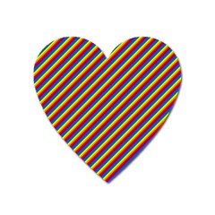 Gay Pride Flag Candy Cane Diagonal Stripe Heart Magnet by PodArtist