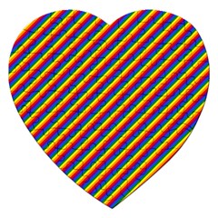 Gay Pride Flag Candy Cane Diagonal Stripe Jigsaw Puzzle (heart) by PodArtist