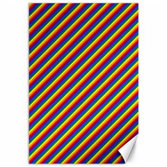 Gay Pride Flag Candy Cane Diagonal Stripe Canvas 12  X 18   by PodArtist