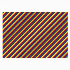 Gay Pride Flag Candy Cane Diagonal Stripe Large Glasses Cloth (2-side) by PodArtist