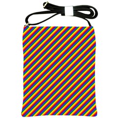 Gay Pride Flag Candy Cane Diagonal Stripe Shoulder Sling Bags by PodArtist