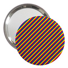 Gay Pride Flag Candy Cane Diagonal Stripe 3  Handbag Mirrors by PodArtist