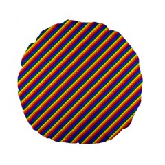 Gay Pride Flag Candy Cane Diagonal Stripe Standard 15  Premium Round Cushions by PodArtist