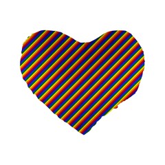 Gay Pride Flag Candy Cane Diagonal Stripe Standard 16  Premium Heart Shape Cushions by PodArtist