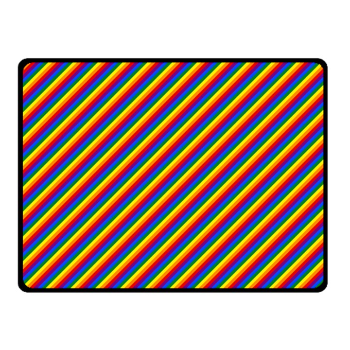 Gay Pride Flag Candy Cane Diagonal Stripe Double Sided Fleece Blanket (Small) 