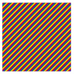 Gay Pride Flag Candy Cane Diagonal Stripe Large Satin Scarf (square) by PodArtist