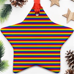 Horizontal Gay Pride Rainbow Flag Pin Stripes Ornament (star) by PodArtist