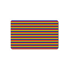 Horizontal Gay Pride Rainbow Flag Pin Stripes Magnet (name Card) by PodArtist