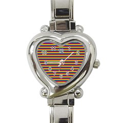 Horizontal Gay Pride Rainbow Flag Pin Stripes Heart Italian Charm Watch by PodArtist