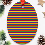 Horizontal Gay Pride Rainbow Flag Pin Stripes Oval Ornament (Two Sides) Back