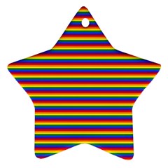 Horizontal Gay Pride Rainbow Flag Pin Stripes Star Ornament (two Sides) by PodArtist