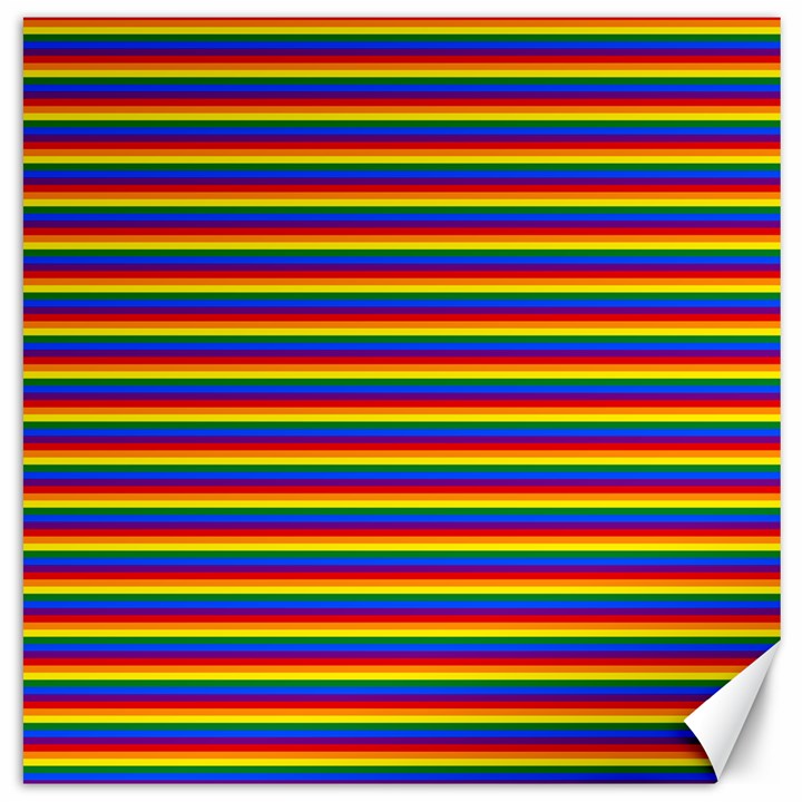 Horizontal Gay Pride Rainbow Flag Pin Stripes Canvas 12  x 12  