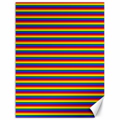 Horizontal Gay Pride Rainbow Flag Pin Stripes Canvas 18  X 24   by PodArtist