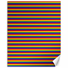 Horizontal Gay Pride Rainbow Flag Pin Stripes Canvas 11  X 14   by PodArtist