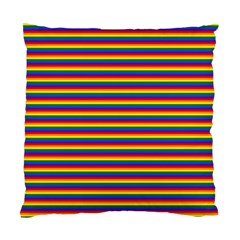 Horizontal Gay Pride Rainbow Flag Pin Stripes Standard Cushion Case (one Side) by PodArtist