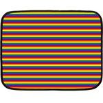 Horizontal Gay Pride Rainbow Flag Pin Stripes Fleece Blanket (Mini) 35 x27  Blanket