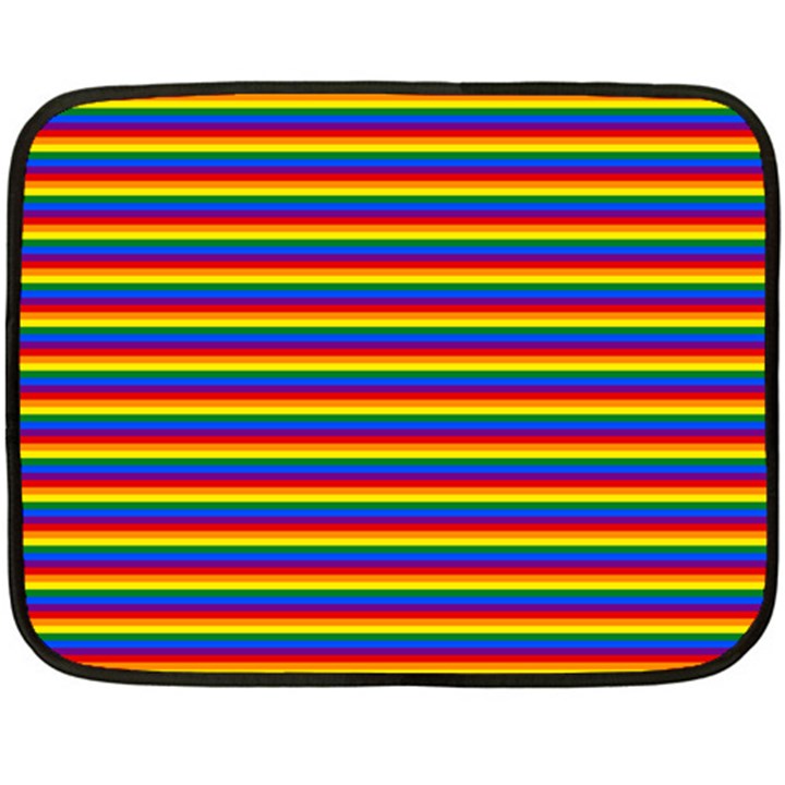 Horizontal Gay Pride Rainbow Flag Pin Stripes Fleece Blanket (Mini)