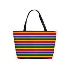 Horizontal Gay Pride Rainbow Flag Pin Stripes Shoulder Handbags by PodArtist