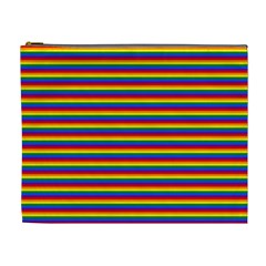 Horizontal Gay Pride Rainbow Flag Pin Stripes Cosmetic Bag (xl) by PodArtist