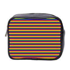 Horizontal Gay Pride Rainbow Flag Pin Stripes Mini Toiletries Bag 2-side by PodArtist