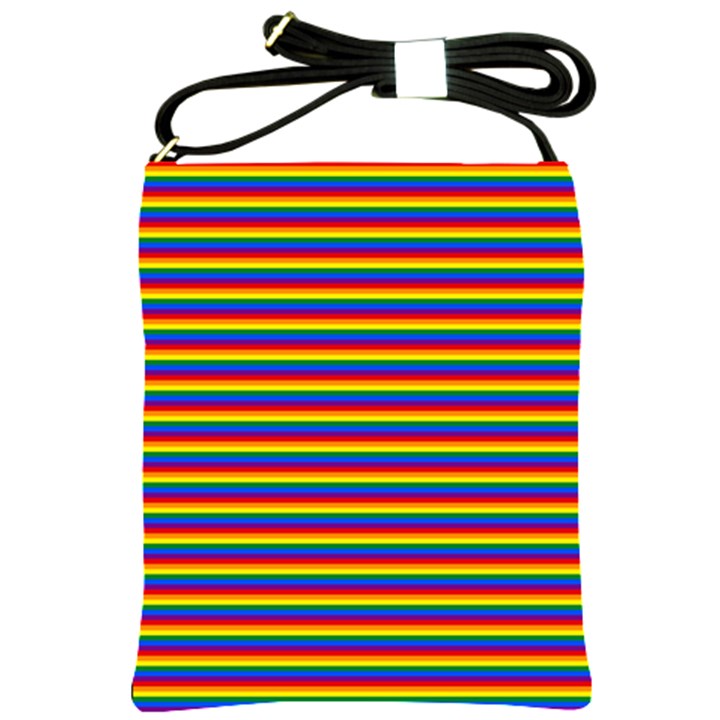 Horizontal Gay Pride Rainbow Flag Pin Stripes Shoulder Sling Bags