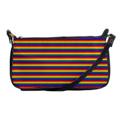 Horizontal Gay Pride Rainbow Flag Pin Stripes Shoulder Clutch Bags by PodArtist