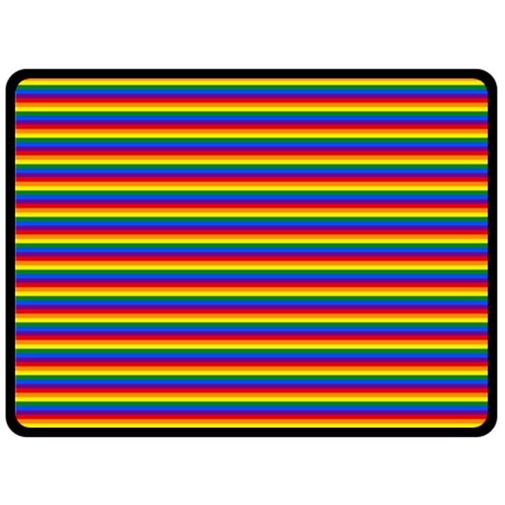 Horizontal Gay Pride Rainbow Flag Pin Stripes Fleece Blanket (Large) 