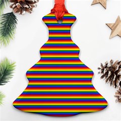 Horizontal Gay Pride Rainbow Flag Pin Stripes Ornament (christmas Tree) 